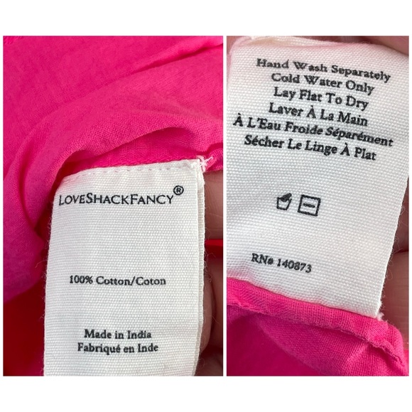 LOVE SHACK FANCY hot pink Natasha mini dress watermelon ice ruffle size XL - Picture 12 of 16